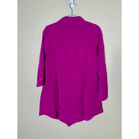 NWT Soft Surroundings Asymmetrical Wrap Tunic Lyocell Top Medium $98 Retail - Picture 3 of 10